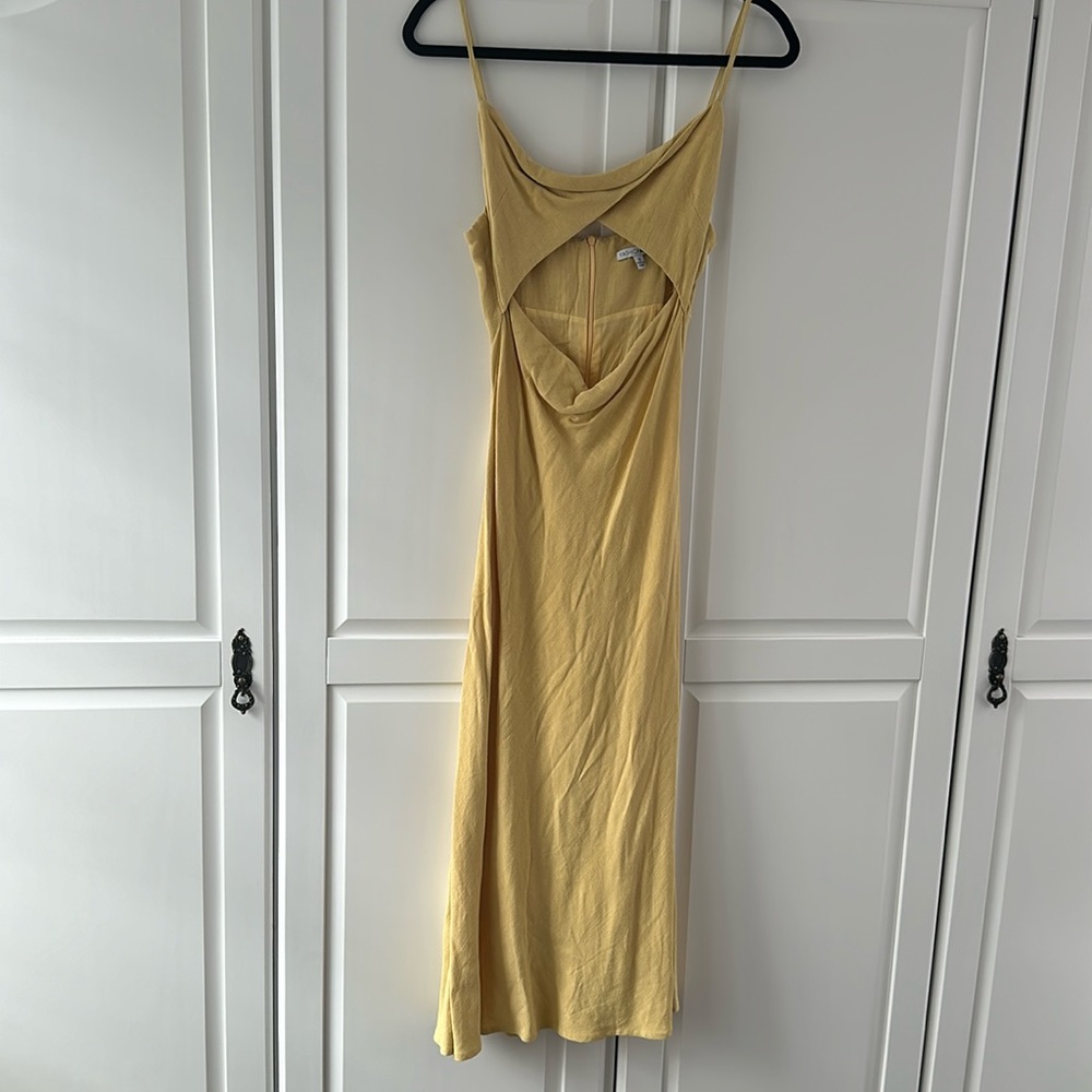 Yellow Cutout Midi Dress - Small